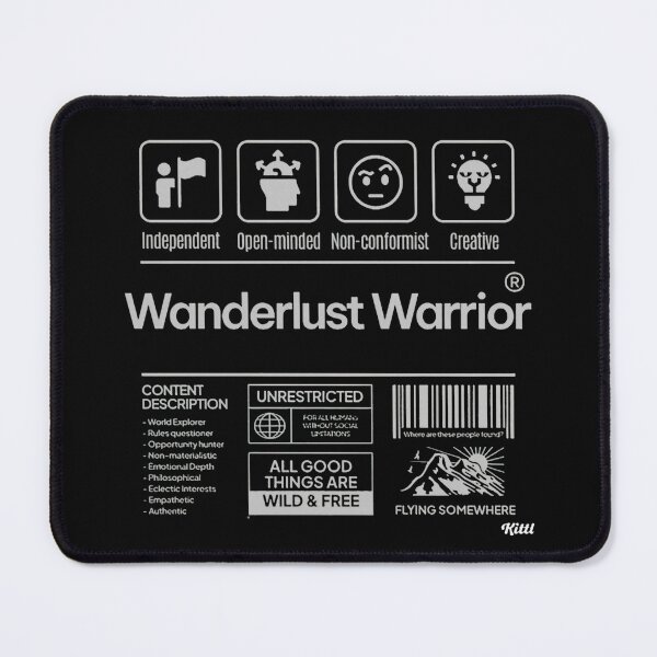 Item preview, Wanderlust Warrior Typography T-shirt Artwork! designed and sold by Obsidian Ink by Wilshire.