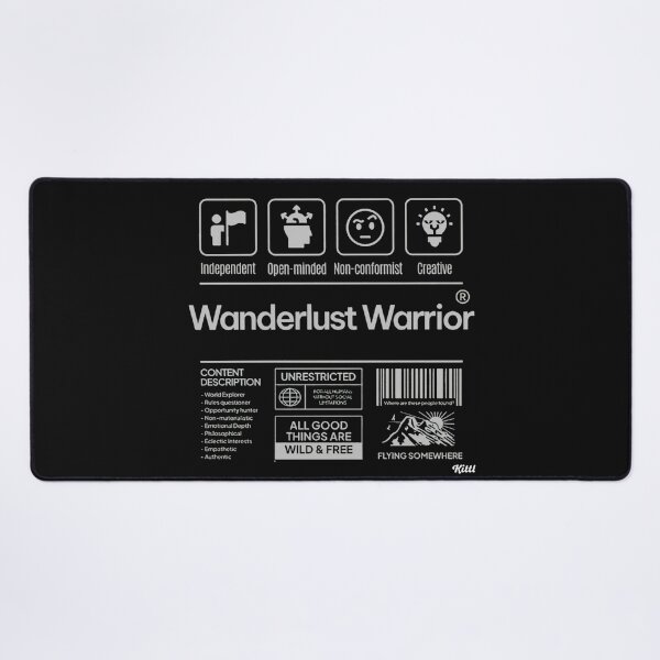 Item preview, Wanderlust Warrior Typography T-shirt Artwork! designed and sold by Obsidian Ink by Wilshire.