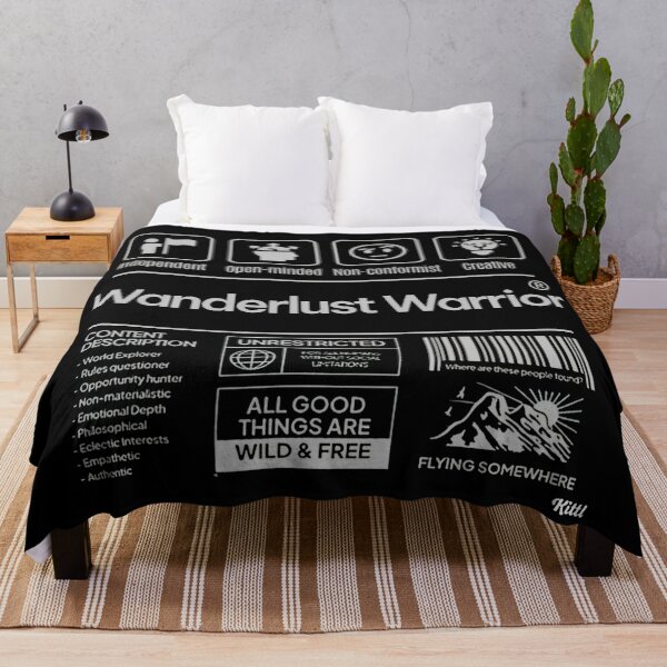 Item preview, Wanderlust Warrior Typography T-shirt Artwork! designed and sold by Obsidian Ink by Wilshire.
