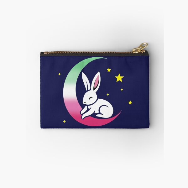Item preview, Cute Bunny Rabbit on an Abrosexual Pride Flag Moon, Discreet Abrosexual Pride Design designed and sold by Travelslightly.