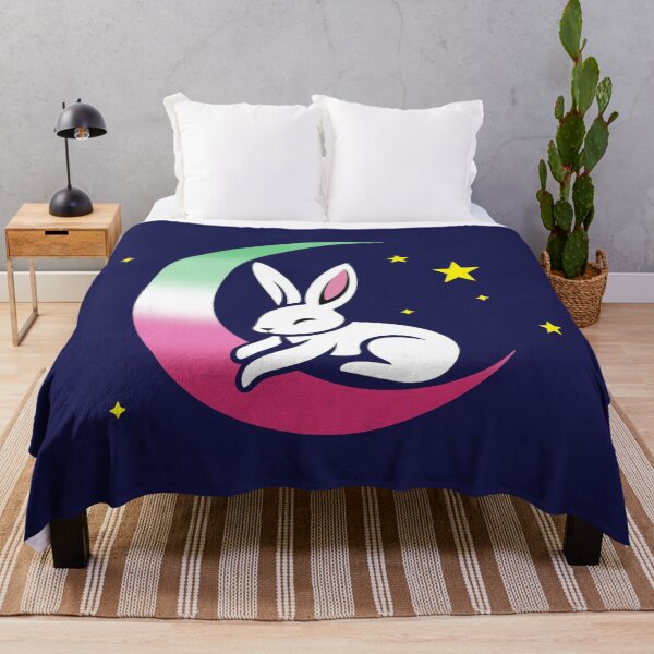 Item preview, Cute Bunny Rabbit on an Abrosexual Pride Flag Moon, Discreet Abrosexual Pride Design designed and sold by Travelslightly.