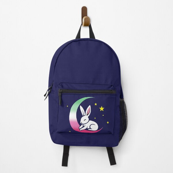 Item preview, Cute Bunny Rabbit on an Abrosexual Pride Flag Moon, Discreet Abrosexual Pride Design designed and sold by Travelslightly.