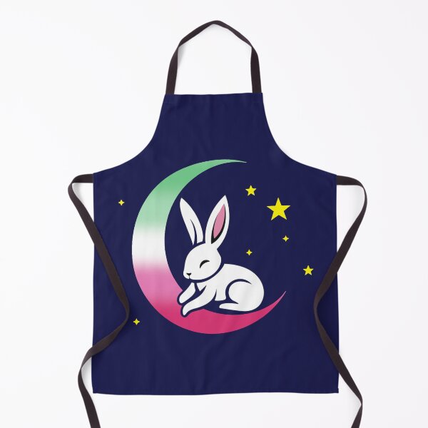 Item preview, Cute Bunny Rabbit on an Abrosexual Pride Flag Moon, Discreet Abrosexual Pride Design designed and sold by Travelslightly.