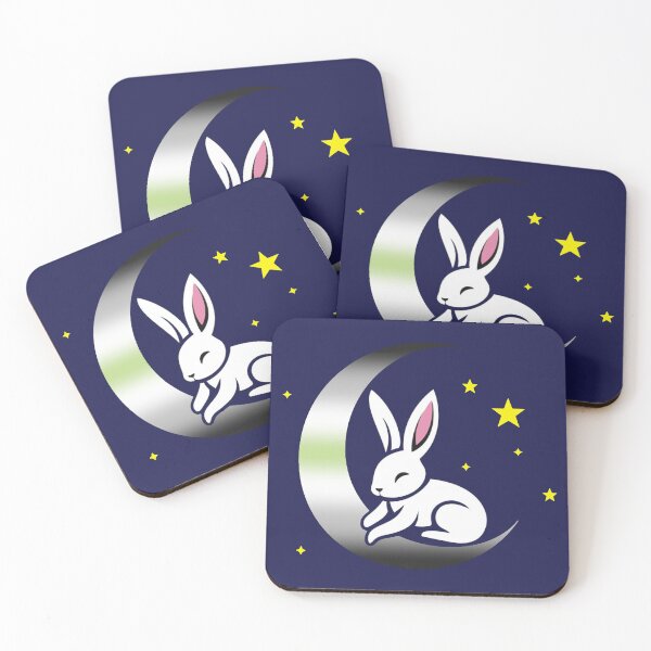 Item preview, Cute Bunny Rabbit on an Agender Pride Flag Moon, Discreet Agender Pride Design designed and sold by Travelslightly.