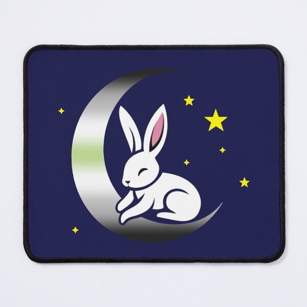 Item preview, Cute Bunny Rabbit on an Agender Pride Flag Moon, Discreet Agender Pride Design designed and sold by Travelslightly.