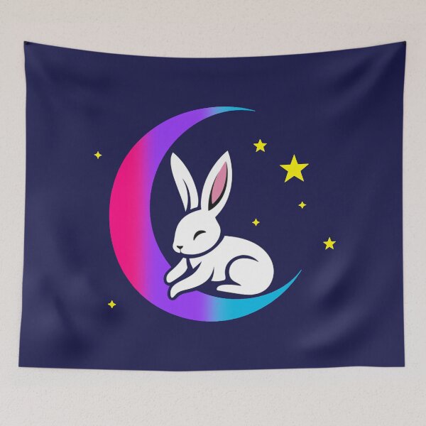 Item preview, Cute Bunny Rabbit on an Androgynous Pride Flag Moon, Discreet Androgynous Pride Design designed and sold by Travelslightly.