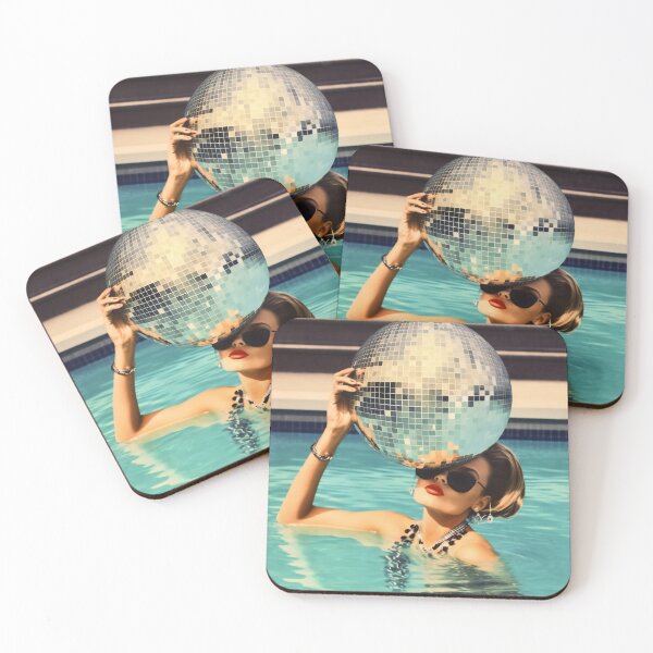 Item preview, Woman and Disco Ball in Pool, Trendy Art designed and sold by vintagevivian.