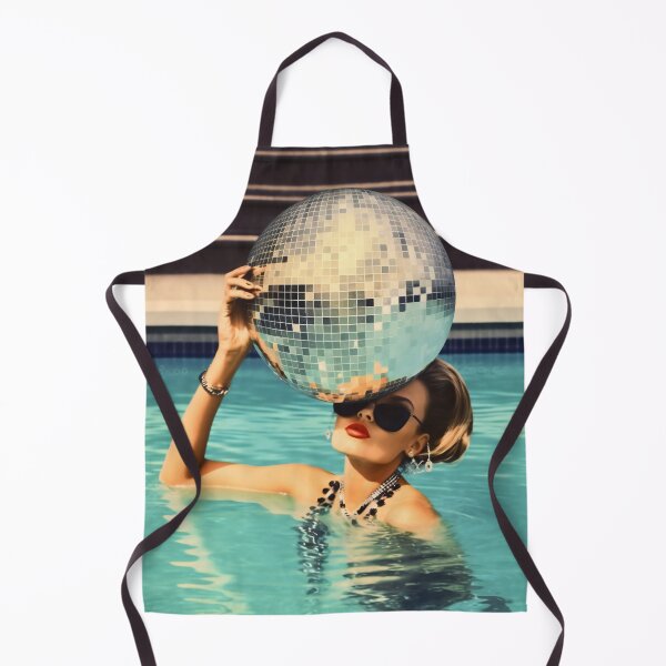 Artikelvorschau, Woman and Disco Ball in Pool, Trendy Art entworfen und verkauft von vintagevivian.