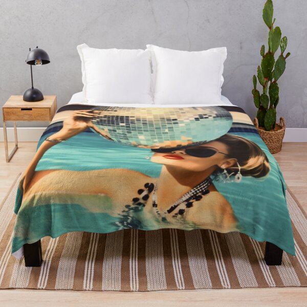 Item preview, Woman and Disco Ball in Pool, Trendy Art designed and sold by vintagevivian.