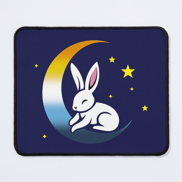 Item preview, Cute Bunny Rabbit on an AroAce Pride Flag Moon, Discreet AroAce Pride Design designed and sold by Travelslightly.
