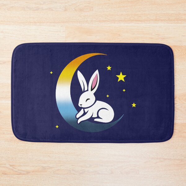 Item preview, Cute Bunny Rabbit on an AroAce Pride Flag Moon, Discreet AroAce Pride Design designed and sold by Travelslightly.