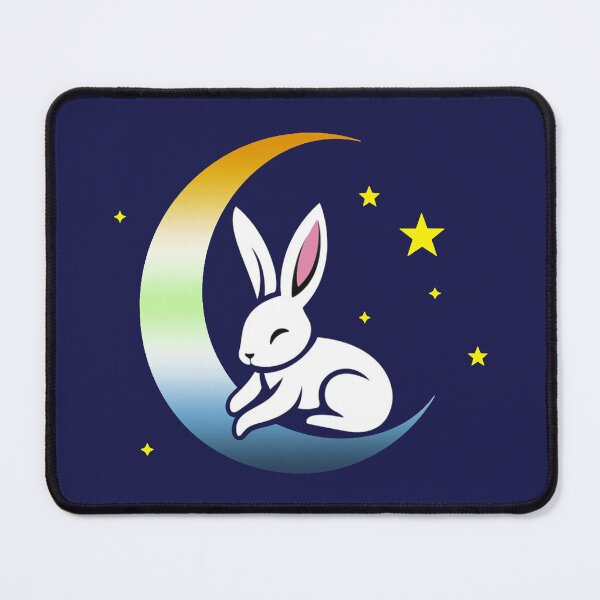 Item preview, Cute Bunny Rabbit on an AroAce Agender Pride Flag Moon, Discreet AroAce Agender Pride Design designed and sold by Travelslightly.