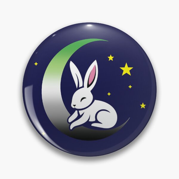 Item preview, Cute Bunny Rabbit on an Aromantic Pride Flag Moon, Discreet Aromantic Pride Design designed and sold by Travelslightly.