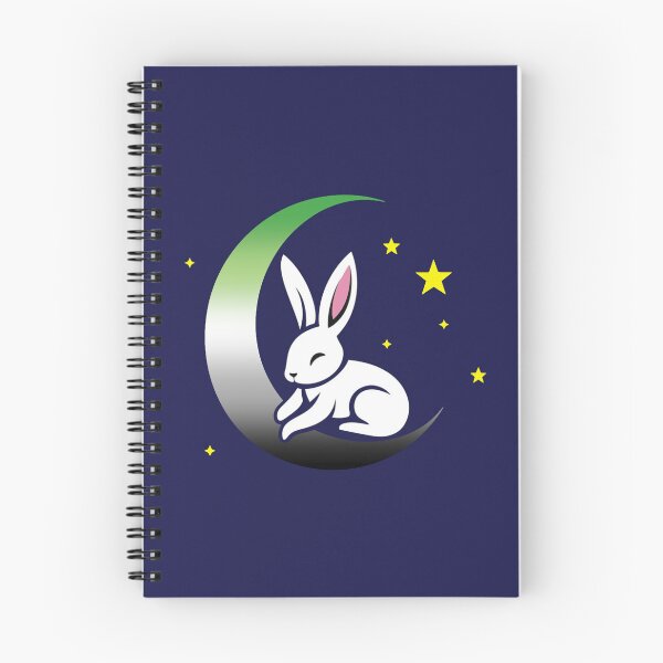 Item preview, Cute Bunny Rabbit on an Aromantic Pride Flag Moon, Discreet Aromantic Pride Design designed and sold by Travelslightly.