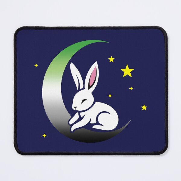 Item preview, Cute Bunny Rabbit on an Aromantic Pride Flag Moon, Discreet Aromantic Pride Design designed and sold by Travelslightly.