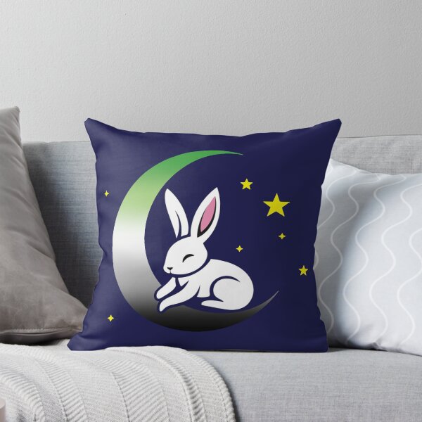 Item preview, Cute Bunny Rabbit on an Aromantic Pride Flag Moon, Discreet Aromantic Pride Design designed and sold by Travelslightly.