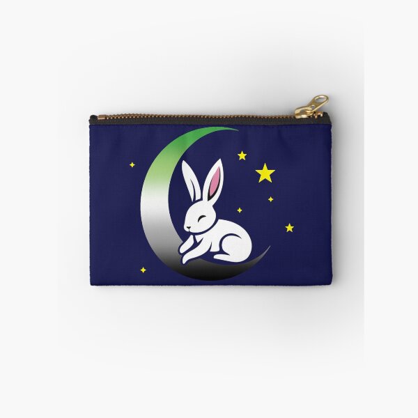 Item preview, Cute Bunny Rabbit on an Aromantic Pride Flag Moon, Discreet Aromantic Pride Design designed and sold by Travelslightly.
