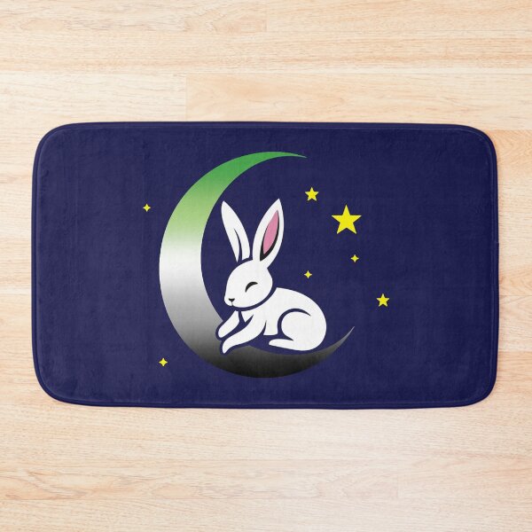 Item preview, Cute Bunny Rabbit on an Aromantic Pride Flag Moon, Discreet Aromantic Pride Design designed and sold by Travelslightly.
