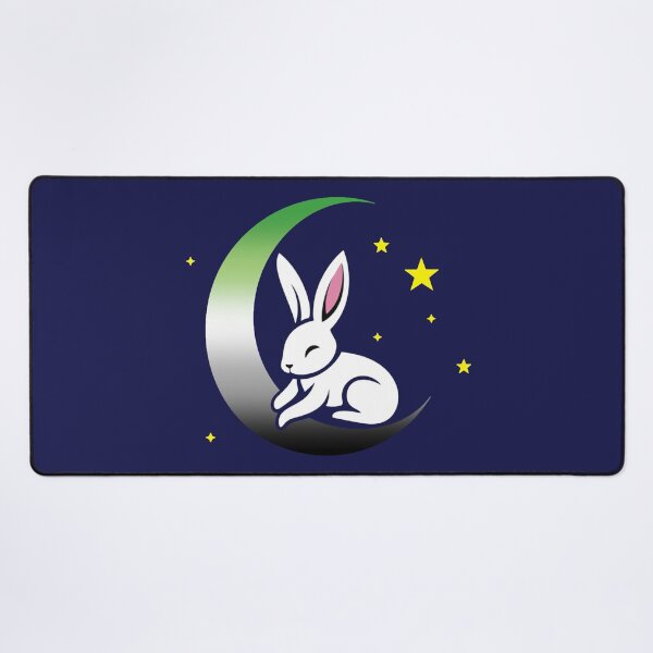 Item preview, Cute Bunny Rabbit on an Aromantic Pride Flag Moon, Discreet Aromantic Pride Design designed and sold by Travelslightly.