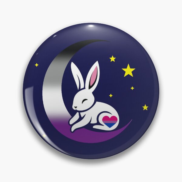 Item preview, Cute Bunny Rabbit on an Asexual Biromantic Pride Flag Moon, Discreet Asexual Biromantic Pride Design designed and sold by Travelslightly.
