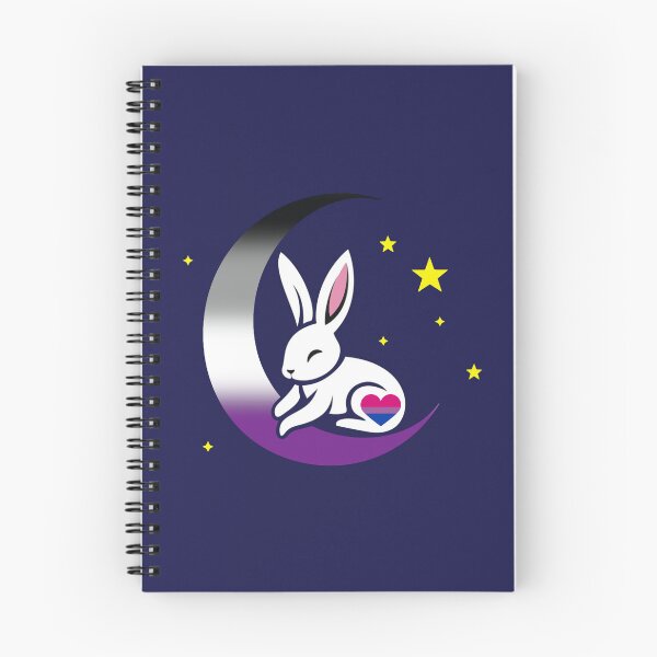 Item preview, Cute Bunny Rabbit on an Asexual Biromantic Pride Flag Moon, Discreet Asexual Biromantic Pride Design designed and sold by Travelslightly.