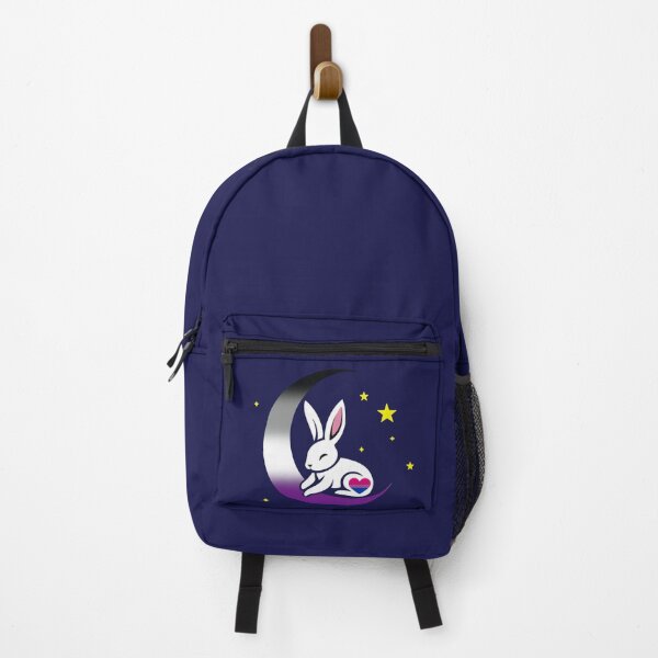 Item preview, Cute Bunny Rabbit on an Asexual Biromantic Pride Flag Moon, Discreet Asexual Biromantic Pride Design designed and sold by Travelslightly.