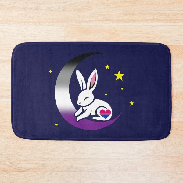 Item preview, Cute Bunny Rabbit on an Asexual Biromantic Pride Flag Moon, Discreet Asexual Biromantic Pride Design designed and sold by Travelslightly.