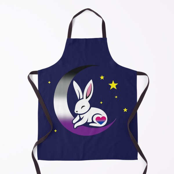 Item preview, Cute Bunny Rabbit on an Asexual Biromantic Pride Flag Moon, Discreet Asexual Biromantic Pride Design designed and sold by Travelslightly.