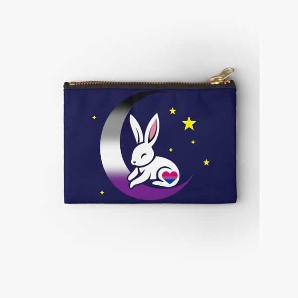 Item preview, Cute Bunny Rabbit on an Asexual Biromantic Pride Flag Moon, Discreet Asexual Biromantic Pride Design designed and sold by Travelslightly.