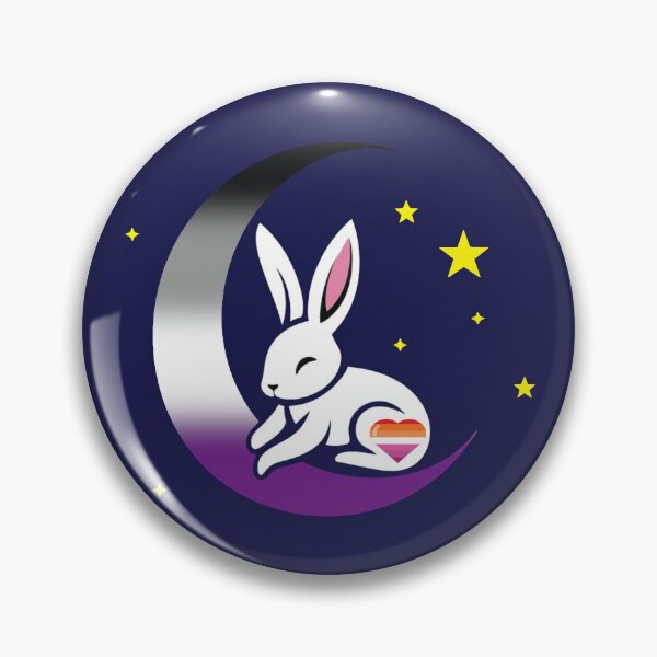 Item preview, Cute Bunny Rabbit on an Asexual Lesbian Pride Flag Moon, Discreet Asexual Lesbian Pride Design designed and sold by Travelslightly.