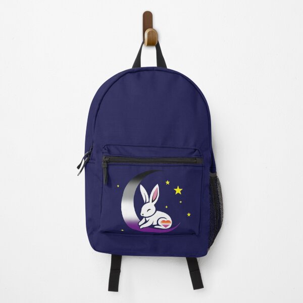 Item preview, Cute Bunny Rabbit on an Asexual Lesbian Pride Flag Moon, Discreet Asexual Lesbian Pride Design designed and sold by Travelslightly.