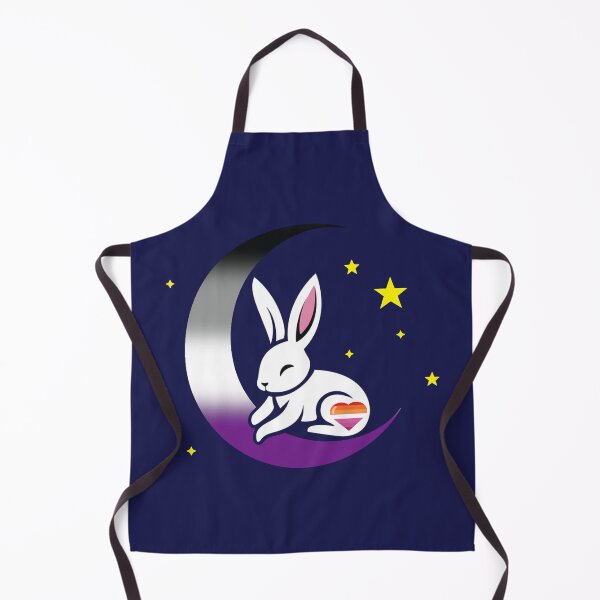 Item preview, Cute Bunny Rabbit on an Asexual Lesbian Pride Flag Moon, Discreet Asexual Lesbian Pride Design designed and sold by Travelslightly.
