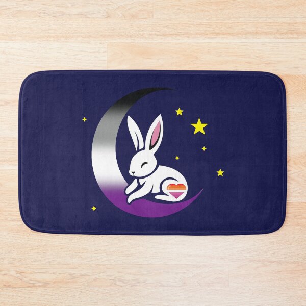 Item preview, Cute Bunny Rabbit on an Asexual Lesbian Pride Flag Moon, Discreet Asexual Lesbian Pride Design designed and sold by Travelslightly.