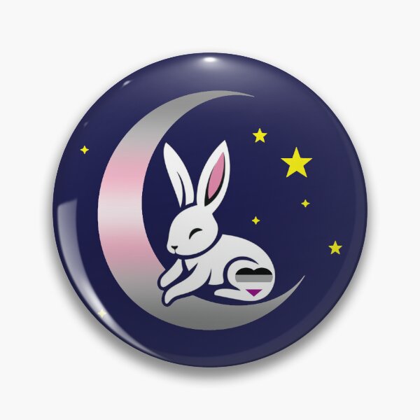 Item preview, Cute Bunny Rabbit on an Asexual Demigirl Pride Flag Moon, Discreet Asexual Demigirl Pride Design designed and sold by Travelslightly.