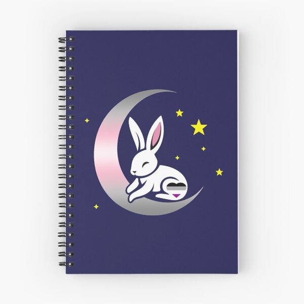 Item preview, Cute Bunny Rabbit on an Asexual Demigirl Pride Flag Moon, Discreet Asexual Demigirl Pride Design designed and sold by Travelslightly.