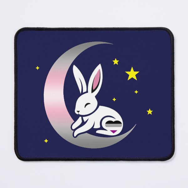 Item preview, Cute Bunny Rabbit on an Asexual Demigirl Pride Flag Moon, Discreet Asexual Demigirl Pride Design designed and sold by Travelslightly.