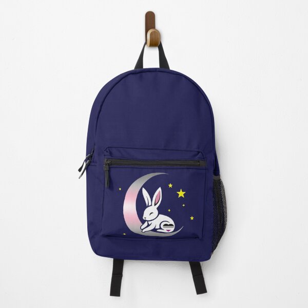 Item preview, Cute Bunny Rabbit on an Asexual Demigirl Pride Flag Moon, Discreet Asexual Demigirl Pride Design designed and sold by Travelslightly.
