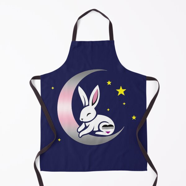 Item preview, Cute Bunny Rabbit on an Asexual Demigirl Pride Flag Moon, Discreet Asexual Demigirl Pride Design designed and sold by Travelslightly.