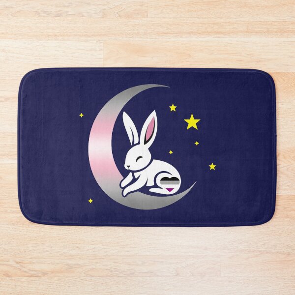 Item preview, Cute Bunny Rabbit on an Asexual Demigirl Pride Flag Moon, Discreet Asexual Demigirl Pride Design designed and sold by Travelslightly.