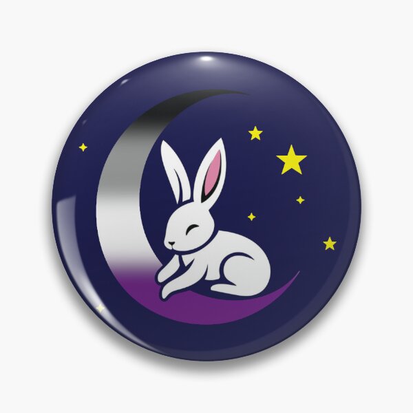 Item preview, Cute Bunny Rabbit on an Asexual Pride Flag Moon, Discreet Asexual Pride Design designed and sold by Travelslightly.