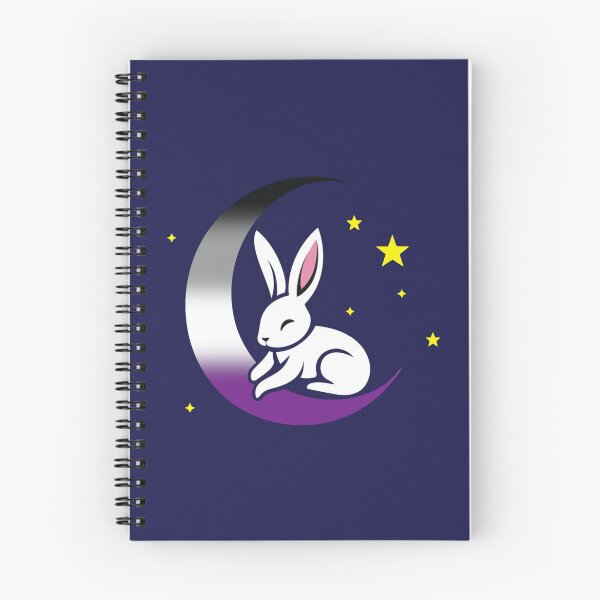 Item preview, Cute Bunny Rabbit on an Asexual Pride Flag Moon, Discreet Asexual Pride Design designed and sold by Travelslightly.