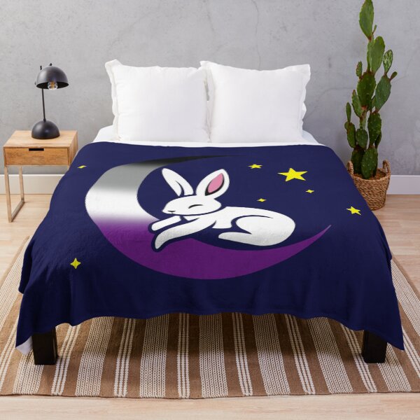 Item preview, Cute Bunny Rabbit on an Asexual Pride Flag Moon, Discreet Asexual Pride Design designed and sold by Travelslightly.