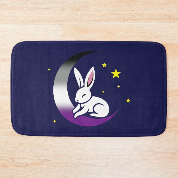 Item preview, Cute Bunny Rabbit on an Asexual Pride Flag Moon, Discreet Asexual Pride Design designed and sold by Travelslightly.