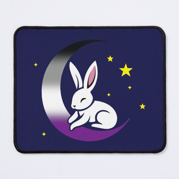 Item preview, Cute Bunny Rabbit on an Asexual Pride Flag Moon, Discreet Asexual Pride Design designed and sold by Travelslightly.
