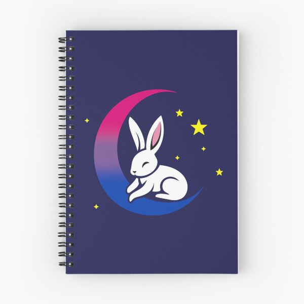 Item preview, Cute Bunny Rabbit on a Bisexual Pride Flag Moon, Discreet Bi Pride Design designed and sold by Travelslightly.