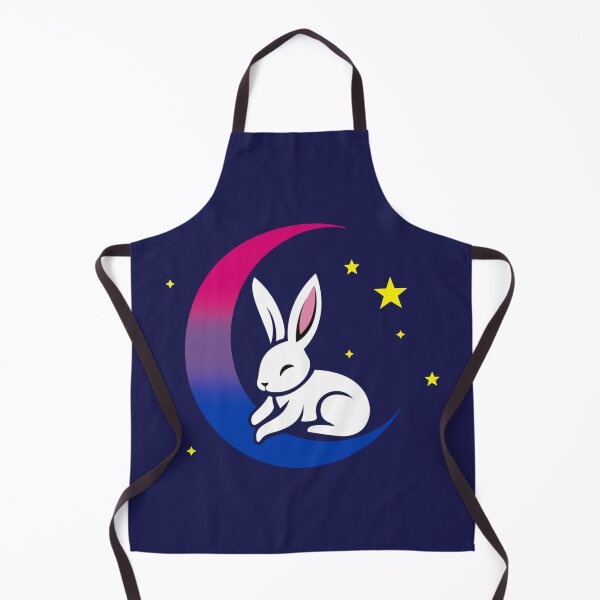 Item preview, Cute Bunny Rabbit on a Bisexual Pride Flag Moon, Discreet Bi Pride Design designed and sold by Travelslightly.