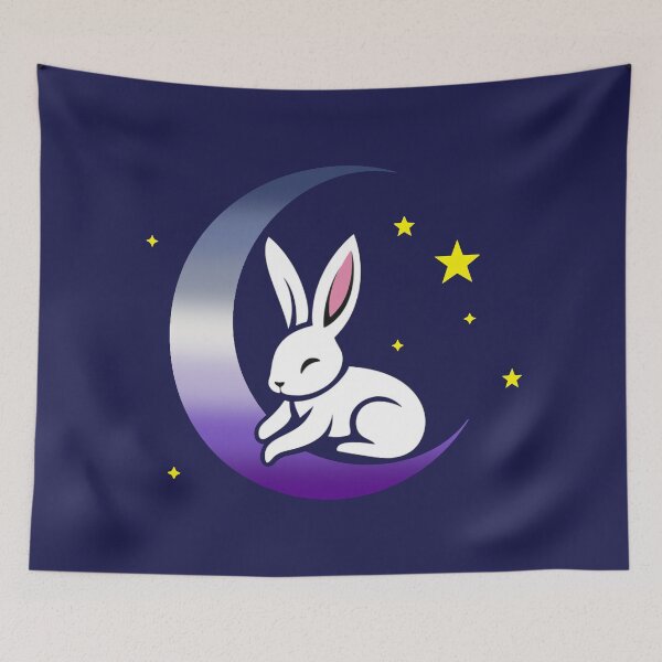 Item preview, Cute Bunny Rabbit on a Lesbain Butch Pride Flag Moon, Discreet Butch Pride Design designed and sold by Travelslightly.