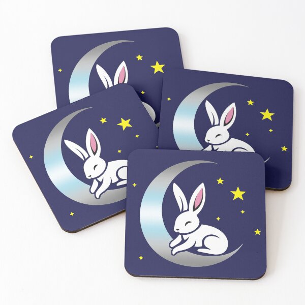 Item preview, Cute Bunny Rabbit on a Demiboy Pride Flag Moon, Discreet Demiboy Pride Design designed and sold by Travelslightly.