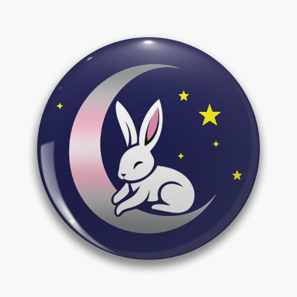 Item preview, Cute Bunny Rabbit on a Demigirl Pride Flag Moon, Discreet Demigirl Pride Design designed and sold by Travelslightly.