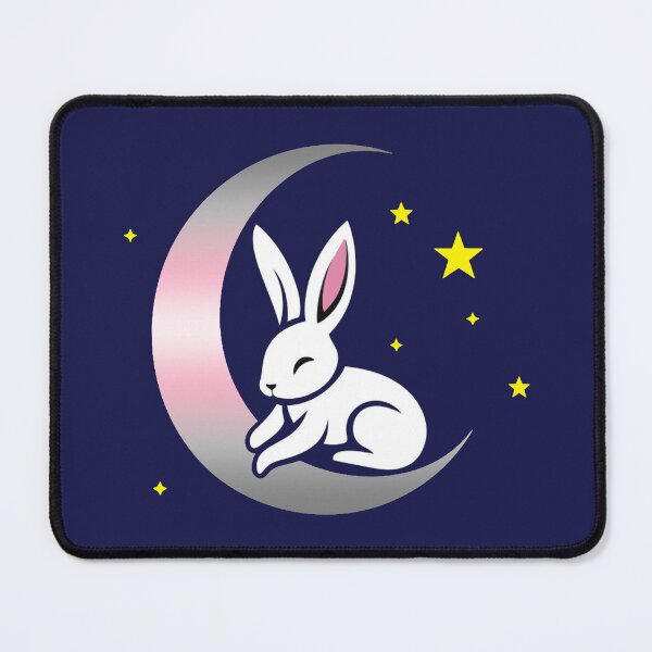 Item preview, Cute Bunny Rabbit on a Demigirl Pride Flag Moon, Discreet Demigirl Pride Design designed and sold by Travelslightly.